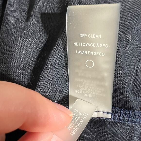 Tommy Hilfiger Womens Velvet Burnout Faux Wrap High Waist Above Knee Blue Sz 12 - Picture 14 of 14